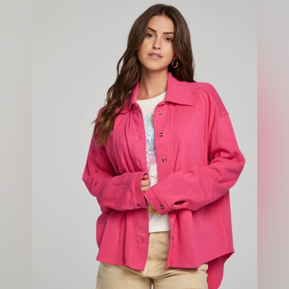 Small Hot Pink Chaser button down. Cozy fit. Still has tags